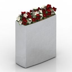 Modern Rectangle Flower Pot 3d model