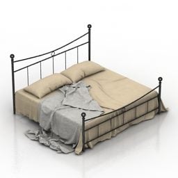 Bed Nightstand Iron Frame 3d model