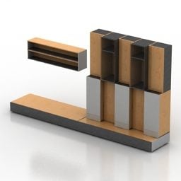 Wood Tv Rack Nexus Decoration 3d model