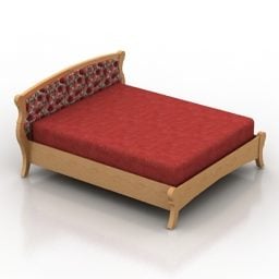 Wooden Double Bed Minacciolo 3d model