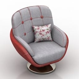 Salon Armchair With Pillow 3d model
