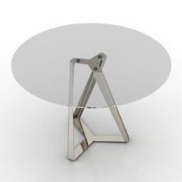 طاولة زجاجية مستديرة Bontempi نموذج 3D
