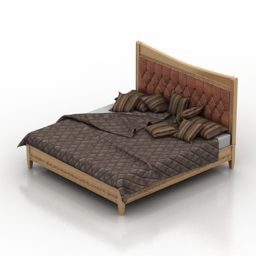 Brown Bed Tosato Design 3d model