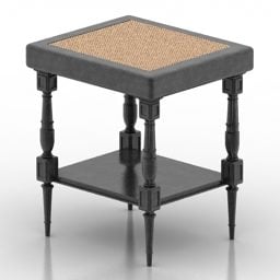 نموذج طاولة كلاسيكية من الروطان ثلاثي الأبعاد