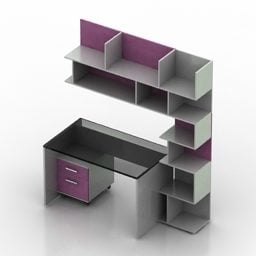 Working Table With Cabinet 3d model