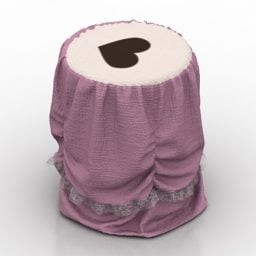 3д модель сиденья Ikea с розовой тканью
