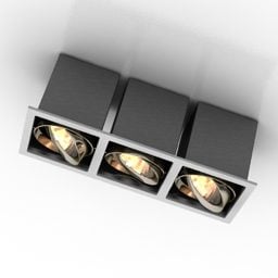 דגם 3D Box Lamp Three Spot Light