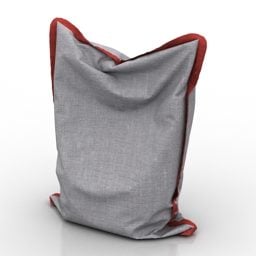 Red Grey Pillow 3d model
