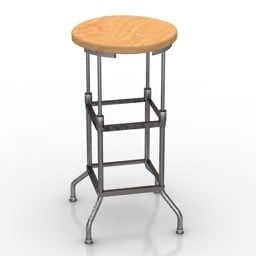 Bar Chair Iron Legs 3d model