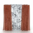 2 Layers Curtain Floral Pattern