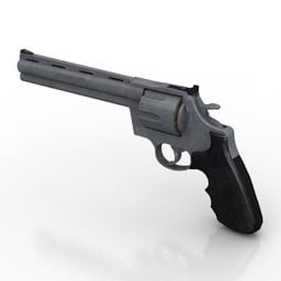 Low Poly Revolver Pistol 3d model