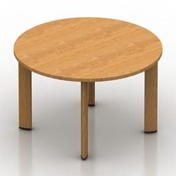 木制圆桌阿波罗3d模型