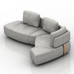 Modern Curved Sofa Wing 3d model