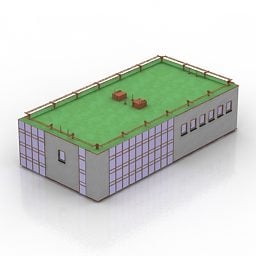 工場の建物の3Dモデル