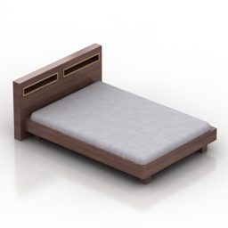 Minimalist Double Bed V1 3d model