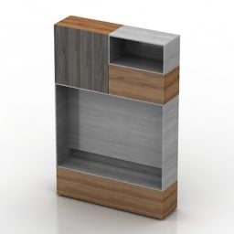 Modern Bookcase Black Wood 3d model