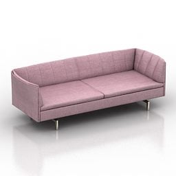 2 Sæder Pink Sofa Milton 3d model