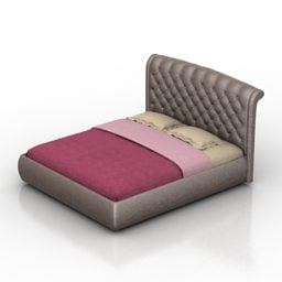Double Bed Lux Decor 3d model