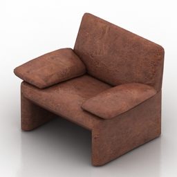 Leather Armchair Linea 3d model