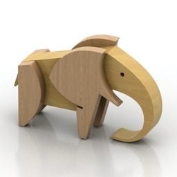 Model 3d Mainan Gajah Patung