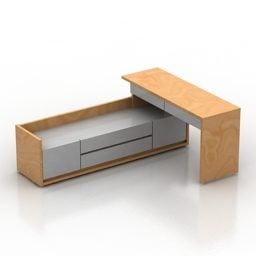 Office Table With Under Cabinet 3d model