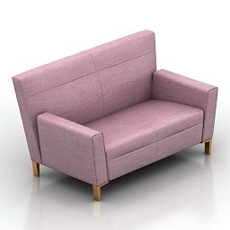 نموذج أريكة وردي عالي الظهر ثلاثي الأبعاد