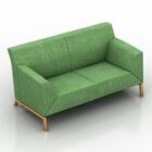 Green Fabric Sofa Loveseat