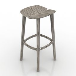 Wood Chair Bar Osso Design 3d model