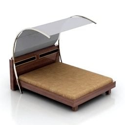 Katolla varustettu sänky 3d-malli