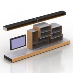 Rack mit TV 3D-Modell
