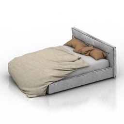 Double Bed Poliform With Blanket 3d model