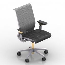 Office Black Wheel Armchair 3d model