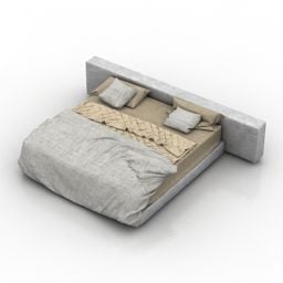 Double Bed Minotti Yang Design 3d model