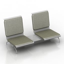 Public Space To lænestol med bord 3d-model