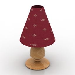 Lámpara de mesa con patas de madera modelo 3d