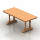 طاولة خشبية مستطيلة أرجل كلاسيكية