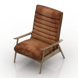 Leather Armchair Vintage Style 3d model
