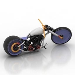 Cruiser motorcykel utan material 3d-modell