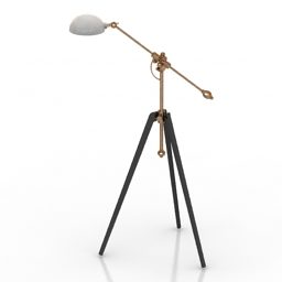 Torchere Lamp Golden Style 3d модель