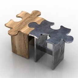 Chair Jigsaw Puzzle Design 3d model