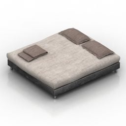 نموذج ثلاثي الأبعاد لتصميم سرير مزدوج بسيط من Peris