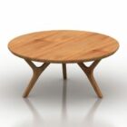 木製の丸いコーヒーテーブルメサ