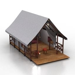 3d модель заміського наметового будинку