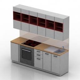 Kitchen Full Set Cabinet Design 3d model
