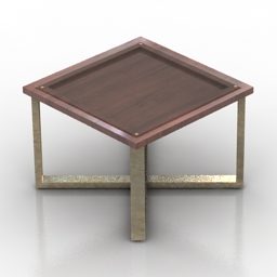 Square Coffee Table X Legs 3d model