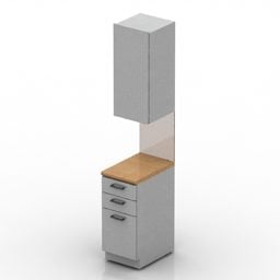 Locker For Kitchen With Drawers 3d model