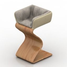 Armchair Curved Leg Design 3d model