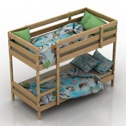 Mẫu giường trẻ em Ikea Mydal 3d