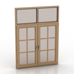 نافذة باب الغرفة إطار خشبي نموذج ثلاثي الأبعاد