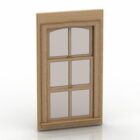 Rectangle Wooden Glass Window